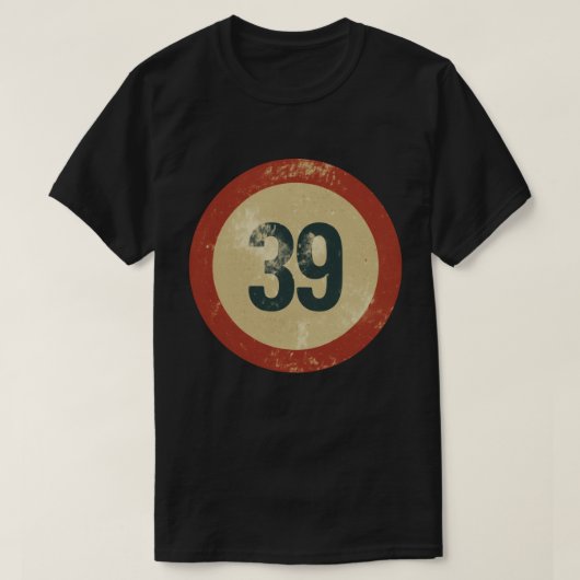 Vintage abgenutzte Nummer 39 T-Shirt (Design vorne)