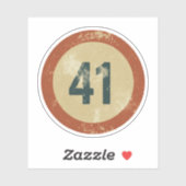 Vintage abgenutzte Nummer 41 Aufkleber (Blatt)