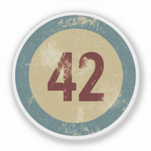 Vintage abgenutzte Nummer 42 Aufkleber
