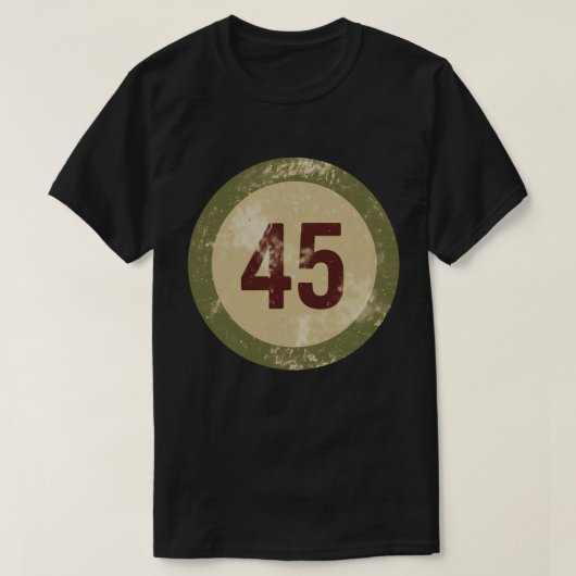 Vintage abgenutzte Nummer 45 T-Shirt (Design vorne)