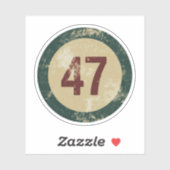 Vintage abgenutzte Nummer 47 Aufkleber (Blatt)
