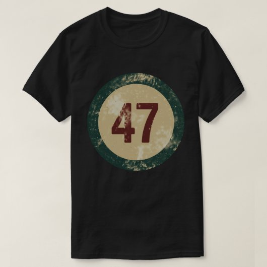 Vintage abgenutzte Nummer 47 T-Shirt (Design vorne)