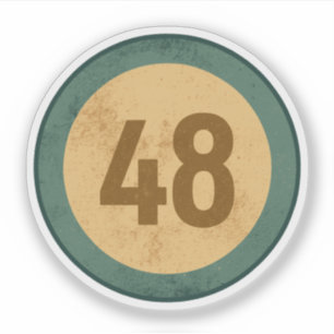 Vintage abgenutzte Nummer 48 Aufkleber