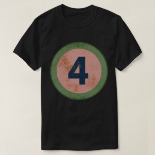 Vintage abgenutzte Nummer 4 T-Shirt