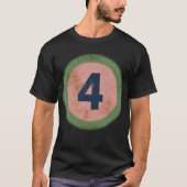Vintage abgenutzte Nummer 4 T-Shirt (Vorderseite)