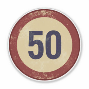 Vintage abgenutzte Nummer 50 Aufkleber