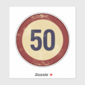 Vintage abgenutzte Nummer 50 Aufkleber (Blatt)