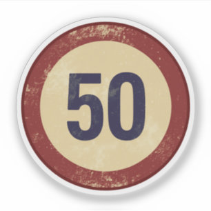 Vintage abgenutzte Nummer 50 Aufkleber