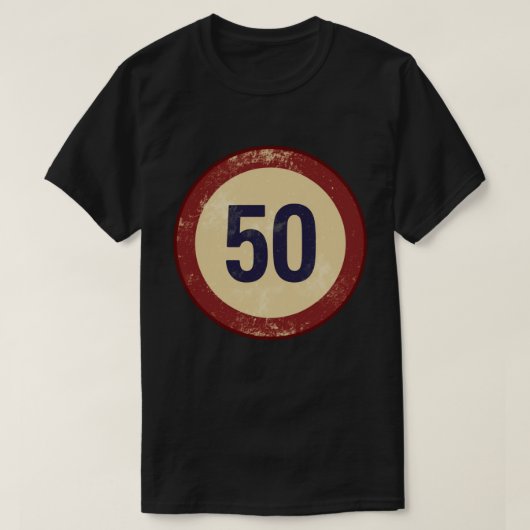 Vintage abgenutzte Nummer 50 T-Shirt (Design vorne)
