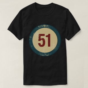 Vintage abgenutzte Nummer 51 T-Shirt
