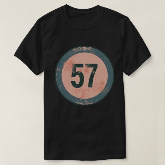 Vintage abgenutzte Nummer 57 T-Shirt (Design vorne)