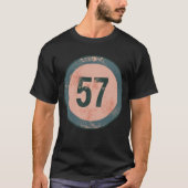 Vintage abgenutzte Nummer 57 T-Shirt (Vorderseite)