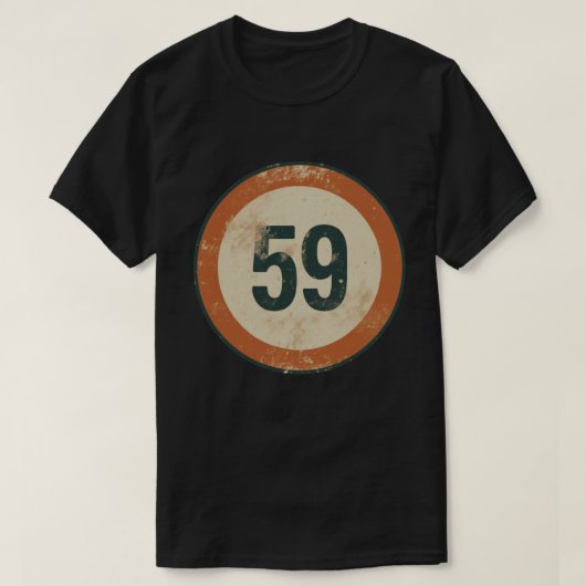 Vintage abgenutzte Nummer 59 T-Shirt (Design vorne)