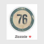 Vintage abgenutzte Nummer 76 Aufkleber (Blatt)