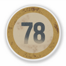 Vintage abgenutzte Nummer 78 Aufkleber