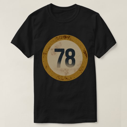 Vintage abgenutzte Nummer 78 T-Shirt (Design vorne)