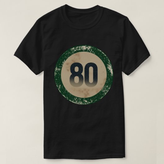 Vintage abgenutzte Nummer 80 T-Shirt (Design vorne)