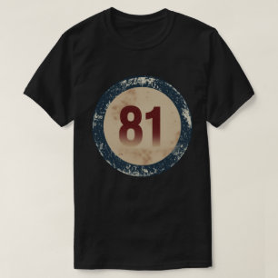 Vintage abgenutzte Nummer 81 T-Shirt