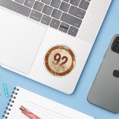 Vintage abgenutzte Nummer 92 Aufkleber (Laptop mit iPhone)