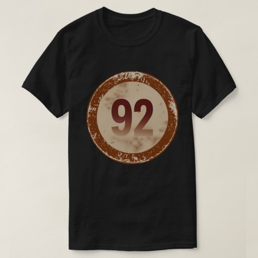 Vintage abgenutzte Nummer 92 T-Shirt (Design vorne)