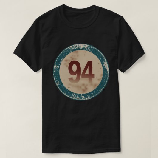 Vintage abgenutzte Nummer 94 T-Shirt (Design vorne)