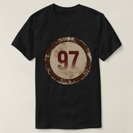 Vintage abgenutzte Nummer 97 T-Shirt (Design vorne)