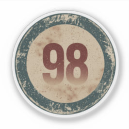 Vintage abgenutzte Nummer 98 Aufkleber