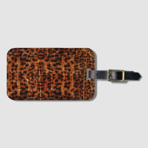 Vintage abgenutzter Grunge-Jaguar-Tierdruck Gepäckanhänger
