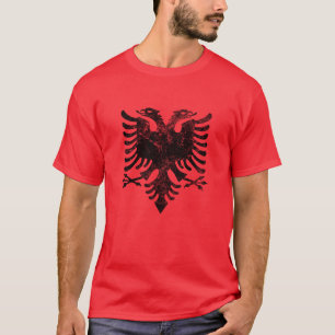 Vintage abgenutztes albanisches Adlerwappen T-Shirt