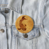 Vintage abgenutztes Koi-Fisch-Design Button (Beispiel)