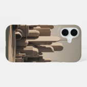 Vintage abgerundete Stadt iPhone 16 Hülle (Rückseite (Horizontal))