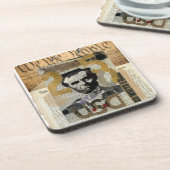 Vintage-Abraham-Lincoln-Collage-Untersetzer rustik Getränkeuntersetzer (Linke Seite)
