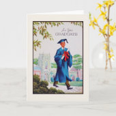 Vintage Abschluss-Gruß-Karte Karte (Gelbe Blume)