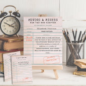 Vintage Abschluss-Ratschläge für Bibliothekskarten Begleitkarte