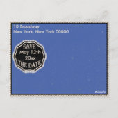 Vintage-Abschluss-Save-the-Date Postkarte (Rückseite)