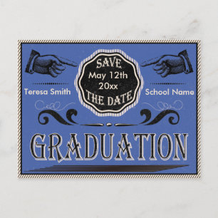 Vintage-Abschluss-Save-the-Date Postkarte