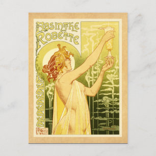 Vintage Absinth Poster Art Postkarte