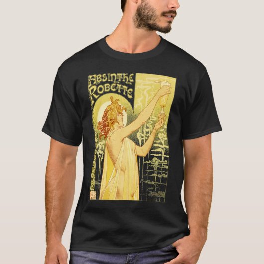 Vintage Absinth Poster Art T-Shirt (Vorderseite)
