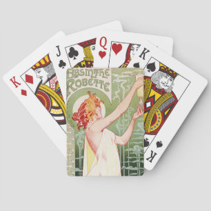 Vintage Absinth Robette und Jugendstil Spielkarten