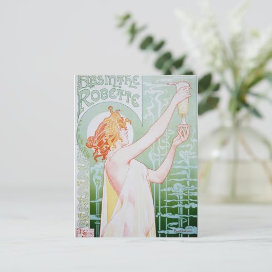 Vintage Absinth-Werbung Postkarte (Stehend Vorderseite)
