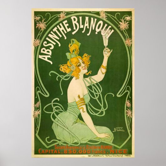 Vintage Absinthe Blanqui Werbung Poster (Vorne)