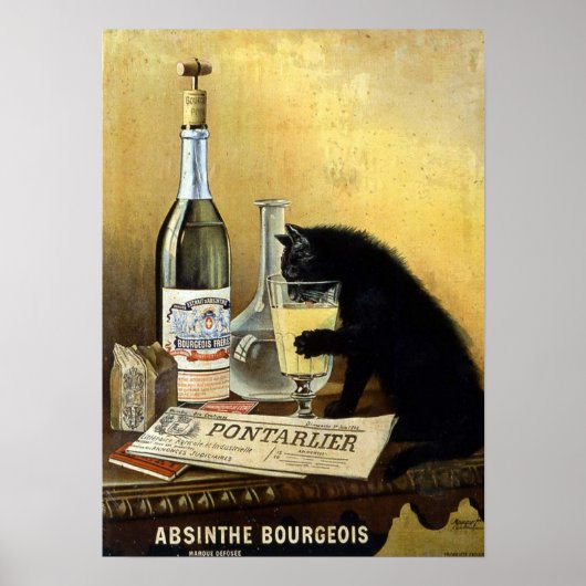 Vintage Absinthe Bourgeois-Werbung Poster (Vorne)