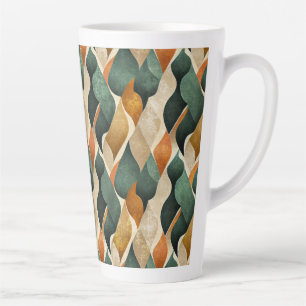 Vintage Abstract Art Deco Blatt Erdtöne Milchtasse