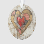 Vintage Abstract Hearts - Acrylic Ornament (Vorderseite)