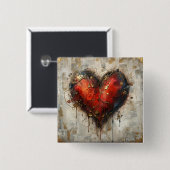 Vintage Abstract Hearts - Button (Vorne & Hinten)