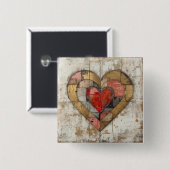 Vintage Abstract Hearts - Button (Vorne & Hinten)