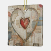 Vintage Abstract Hearts - Ceramic Ornament (Links)