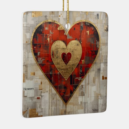 Vintage Abstract Hearts - Ceramic Ornament (Rechts)