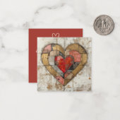 Vintage Abstract Hearts - Flache Notizkarte Mitteilungskarte (Vorderseite/Rückseite Beispiel)