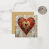 Vintage Abstract Hearts - Flat Note Card Mitteilungskarte (Vorderseite/Rückseite Beispiel)